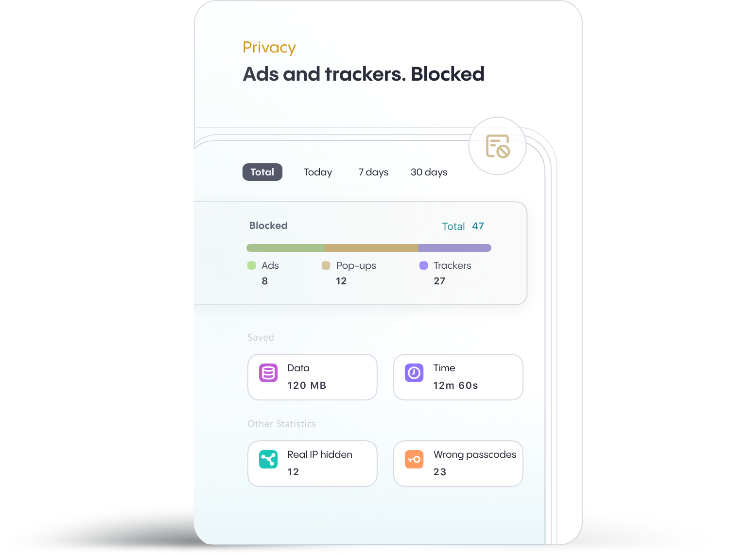 Privacy — ads and trackers blocked